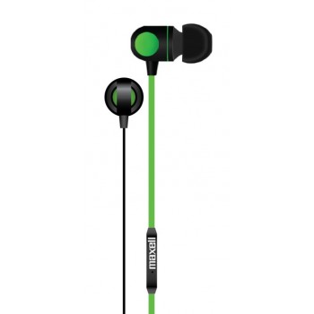 Maxell Audífonos Intrauriculares con Micrófono DOT-8, Alámbrico, 1.2 Metros, 3.5mm, Negro/Verde - Envío Gratis