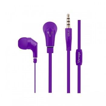 Vorago Audífonos con Micrófono EP-103, Alámbrico, 3.5mm, 1.2 Metros, Morado - Envío Gratis