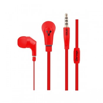 Vorago Audífonos con Micrófono EP-103, Alámbrico, 3.5mm, 1.2 Metros, Rojo - Envío Gratis