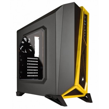 Gabinete Corsair Carbide Spec-Alpha con Ventana, Midi-Tower, ATX/micro-ATX/mini-ATX, USB 3.0, sin Fuente, Negro/Amarillo - Envío