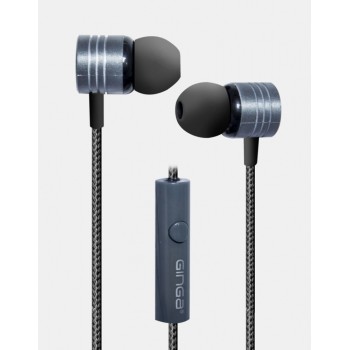Ginga Audífonos Intrauriculares con Micrófono GI18AUD01-GR, Alámbrico, 1.2 Metros, 3.5mm, Gris - Envío Gratis