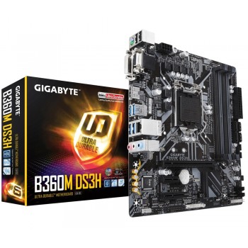 Tarjeta Madre Gigabyte microATX B360M DS3H, S-1151, Intel B360 Express, HDMI, 64GB DDR4 para Intel Compatibles solo para 8va - E