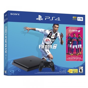 Sony PlayStation 4, 1TB, WiFi, 1x HDMI, 2x USB 3.0, Negro - incluye FIFA 2019 - Envío Gratis