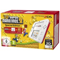 Nintendo 2DS, Blanco/Rojo - Incluye New Super Mario Bros 2 - Envío Gratis