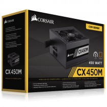 Fuente de Poder Corsair CX450M 80 PLUS Bronze, 20+4 pin ATX, 120mm, 450W, Negro - Envío Gratis