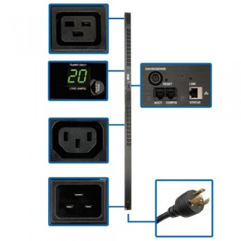 Tripp Lite PDU Monitoreable Monofásico, 3.2-3.8kW, 200-240V, para Instalación Vertical 0U en Rack - Envío Gratis