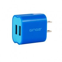 Ginga Cargador Cubo Spring de 2 Puertos USB 2.0, Azul-Azul Cielo - Envío Gratis
