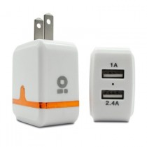 BRobotix Cargador de Pared 180401O, 5V, 2x USB, Blanco/Naranja - Envío Gratis