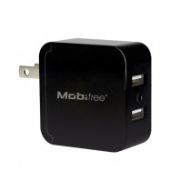 Mobifree Cargador de Pared MB-914192, 5V, 2 Puertos USB, Negro - Incluye Cable (USB - Lightning) - Envío Gratis
