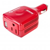 Steren Cargador para Auto INV-075, 110V, 1 Puerto USB, 1 Salida AC, Rojo - Envío Gratis
