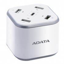 Adata Cargador de Pared Smart HUB Múltiple, 12V, 5 Puertos USB 2.0, Plata/Blanco - Envío Gratis
