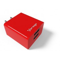 Vorago Cargador para Pared AU-106 V2, 5V, 2x USB 2.0, Rojo - Envío Gratis