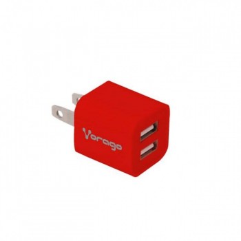 Vorago Cargador para Pared AU-106, 5V, 2x USB 2.0, Rojo - Envío Gratis