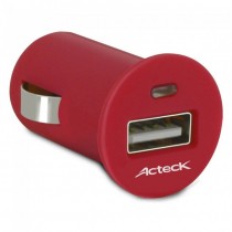 Acteck Cargador para Auto RT-0214, 12V, USB 2.0, Rojo - Envío Gratis
