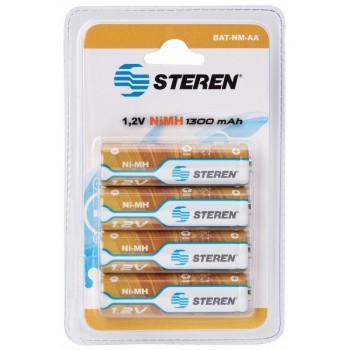 Steren Pilas Recargables AA, 1.2V, 4 Piezas - Envío Gratis