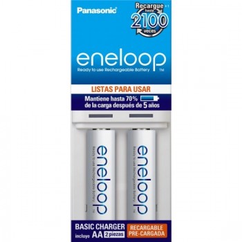 Panasonic Cargador Eneloop para 1-2 Pilas AA - Envío Gratis