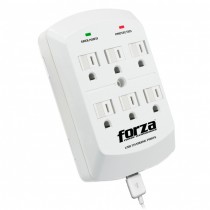 Forza Power Technologies Supresor de Pared FWT-760USB, 6 Contactos + 2x USB, 300J, 1875W - Envío Gratis