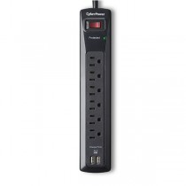 CyberPower Supresor de Picos CSP604U, 6 Contactos, 2x USB, 1200J - Envío Gratis