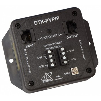 Ditek Protector Coaxial para Cámaras IP, UTP, 24V, Negro - Envío Gratis