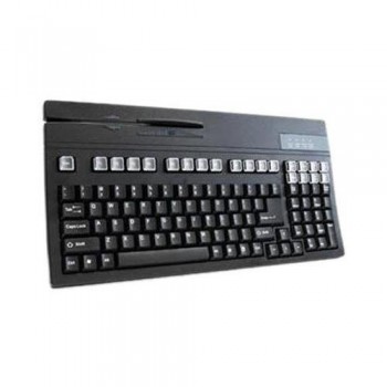 Unitech Teclado con Lector de Banda K2714U-B, PS/2, Track I y II, Negro