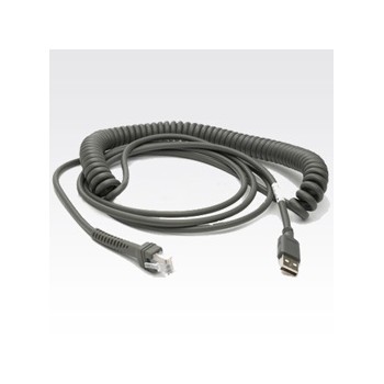 Zebra Cable USB Type A Macho, 2.74 Metros, Gris