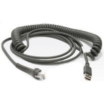 Zebra Cable USB A Macho - Series A Macho, 4.57 Metros, Gris