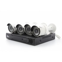 Qian Kit de Vigilancia de 4 Cámaras CCTV Bullet y 8 Canales, con Grabadora DVR