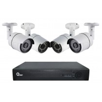 Qian Kit de Vigilancia YAO de 4 Cámaras CCTV Bullet y 4 Canales, con Grabadora DVR