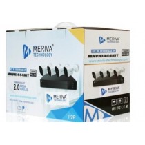 Meriva Security Kit de Vigilancia MNVR1444KIT de 4 Cámaras IP y 4 Cánales, con Grabadora NVR