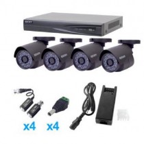 Epcom Kit de Vigilancia KEVTX8T4B de 4 Cámaras Bullet , 4 Canales, Alámbrico, con Grabadora (no Incluye Disco)