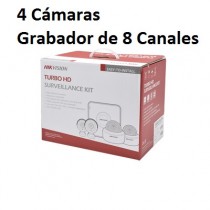 Hikvision Kit de Vigilancia HIK720KIT4 de 4 Cámaras CCTV Bullet y 4 Canales Turbo HD, con Grabadora