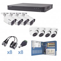 Epcom Kit de Vigilancia KEVTX8T4BW/4EW de 8 Cámaras CCTV Bullet/Domo y 8 Canales, con Grabadora