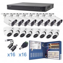 Epcom Kit de Vigilancia KEVTX8T8BW/8EW de 16 Cámaras CCTV Bullet/Domo y 16 Canales, con Grabadora