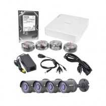 Epcom Kit de Vigilancia LB7TURBOKIT4P/1TB de 4 Cámaras CCTV Bullet y 4 Canales, con Grabadora DVR y Disco Duro de 1TB