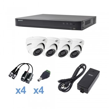 Epcom Kit de Vigilancia Turbo HD KEVTX8T4EW de 4 Cámaras y 4 Canales, con Grabadora DVR