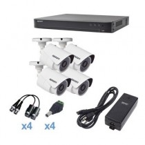 Epcom Kit de Vigilancia KEVTX8T4BW de 4 Cámaras CCTV Bullet y 4 Canales, con Grabadora