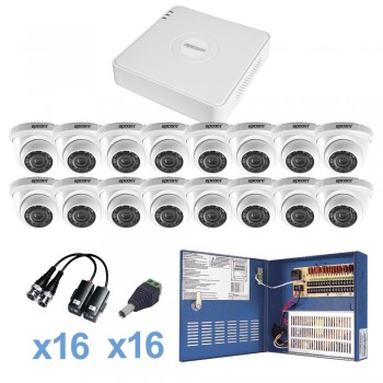 Epcom Kit de Vigilancia KESTXLT16EW de 16 Cámaras CCTV Domo y 16 Canales, con Grabadora