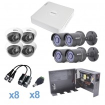 Epcom Kit de Vigilancia KESTXLT4B/4DW de 8 Cámaras CCTV (4 Bullet y 4 Domo) 16 Canales, con Grabadora