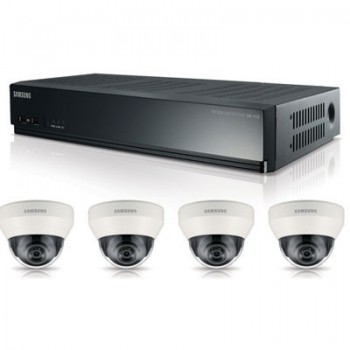 Samsung Kit de Vigilancia SRK-3040S de 4 Cámaras CCTV Domo 2MP y Grabadora NVR PoE 1TB de 4 Canales