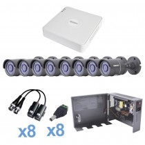 Epcom Kit de Vigilancia KESTXLT8B de 8 Cámaras CCTV Bullet y 8 Canales Turbo HD, con Grabadora