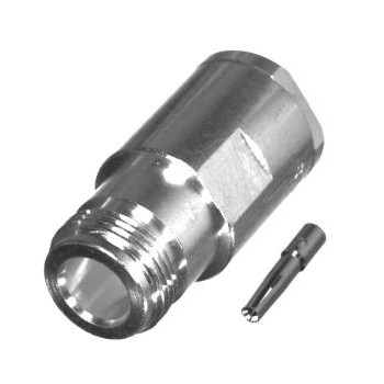 RF Industries Conector Coaxial de Anillo Plegable RF N Hembra, Plata