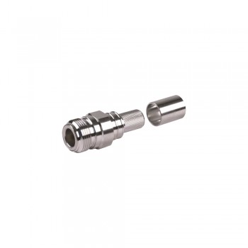 Times Microwave Conector Coaxial N Hembra RG8, Metálico