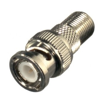 RF Industries Conector Coaxial BNC Macho - F Hembra, Plata