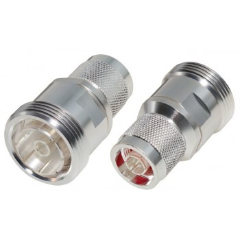 RF Industries Conector Coaxial 7-16 DIN Macho - Clase N Hembra, Plata