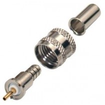 RF Industries Conector Coaxial de Anillo Plegable Mini UHF Macho, Plata