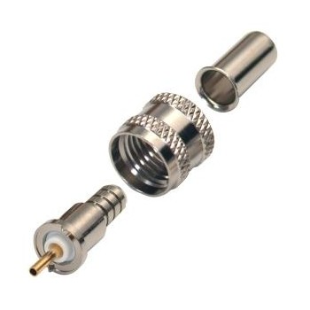 RF Industries Conector Coaxial de Anillo Plegable Mini UHF Macho, Plata