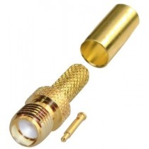 RF Industries Conector Coaxial de Anillo Plegable SMA Hembra, Oro