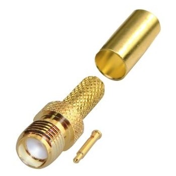 RF Industries Conector Coaxial de Anillo Plegable SMA Hembra, Oro