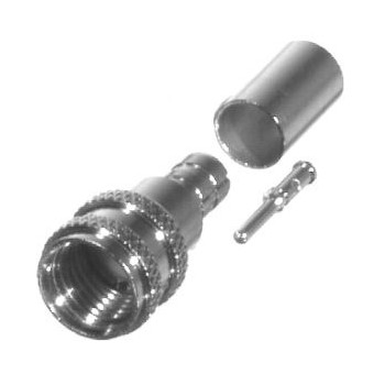 RF Industries Conector Coaxial de Anillo Plegable Mini-UHF, Plata