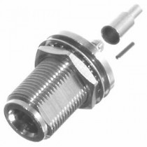 RF Industries Conector Coaxial N Hembra, Montaje Frontal para Panel, Plata